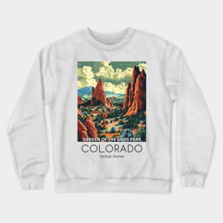 A Vintage Travel Illustration of the Garden of the Gods Park - Colorado - US Crewneck Sweatshirt